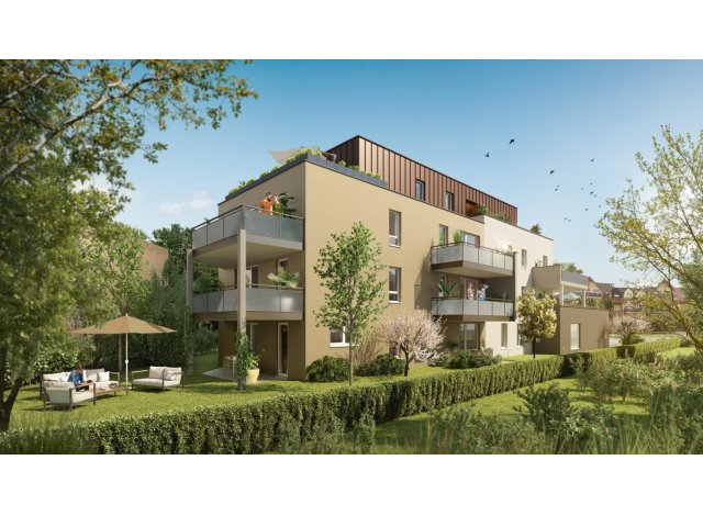 Investissement locatif dans le Bas-Rhin 67 : programme immobilier neuf pour investir Les Promenades de la Bruche  Eckbolsheim