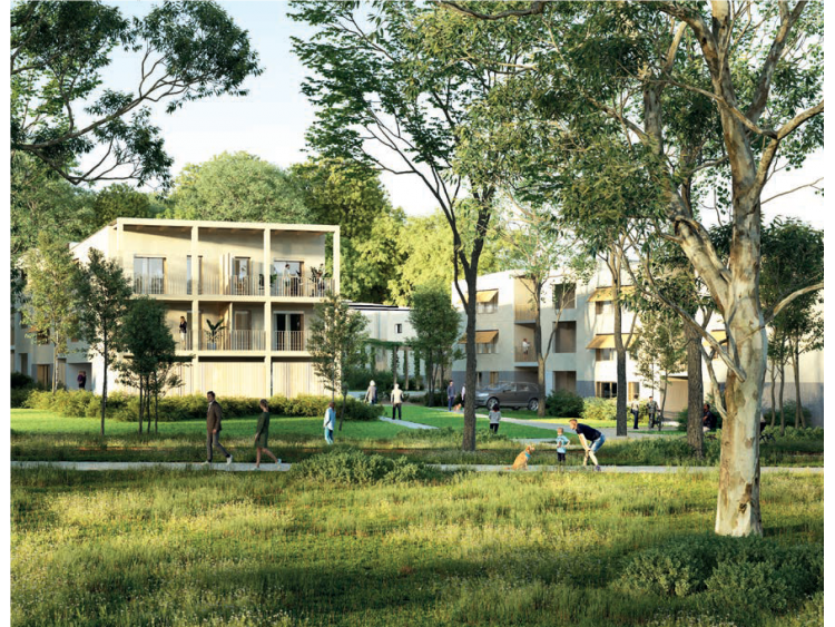 Vinci Immobilier commence les travaux d'un programme neuf à Cornebarrieu, dans l'écoquartier Monges-Croix du Sud.
