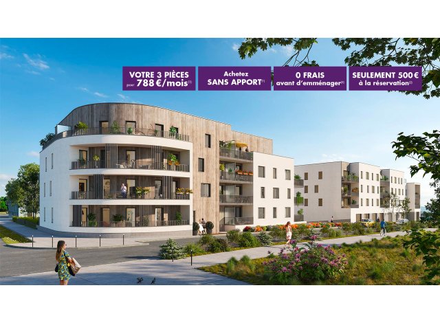 Investissement locatif dans le Calvados 14 : programme immobilier neuf pour investir Les Promenades de Gaïa  Colombelles