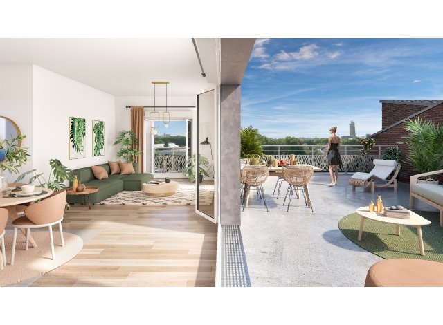 Investissement locatif dans les Hauts de Seine 92 : programme immobilier neuf pour investir Villa en Seine  Villeneuve-la-Garenne